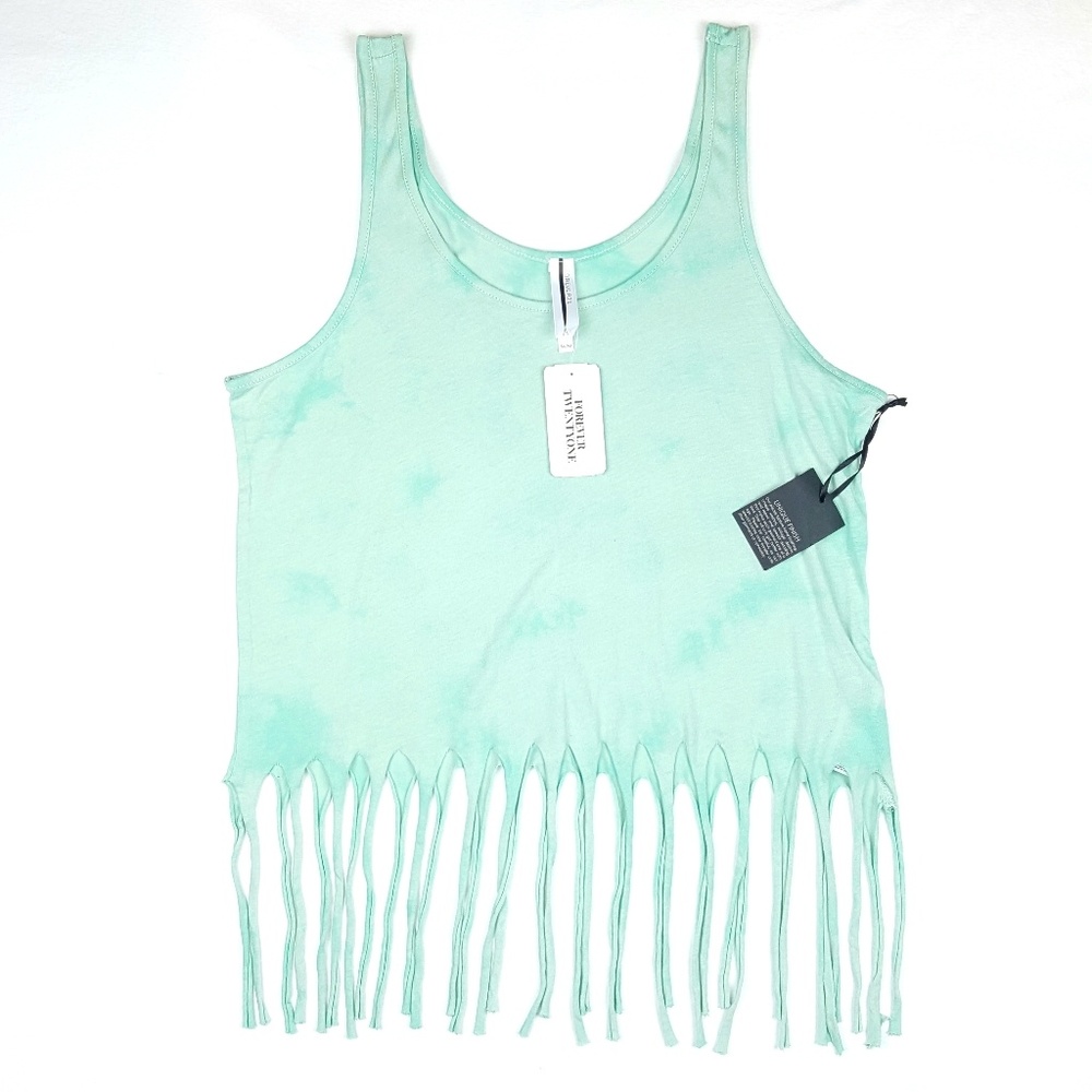 Forever 21 Sleeveless Stringy Frayed Hem Tank Top